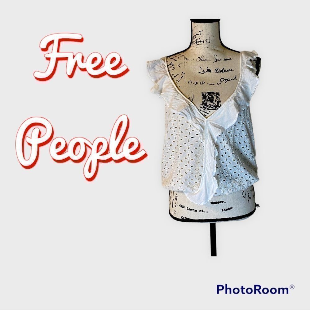 Free People Sleeveless Eyelit Blouse
